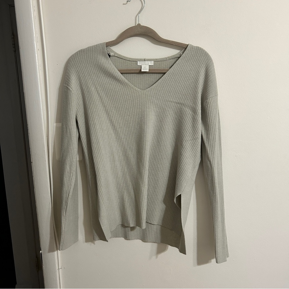 h&m green basic long sleeve
